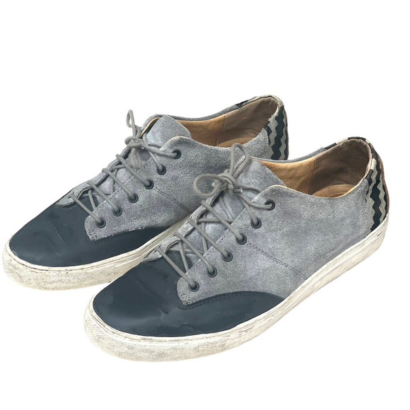 TCG Cooper Gray/Black Leather and Suede Sneakers w Accent Print -EU 43 / US 9.5 - Picture 1 of 16